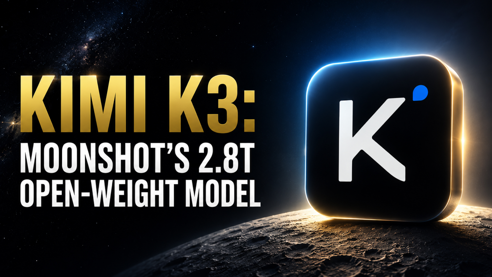 Visuel officiel du modèle d'intelligence artificielle Kimi K3 de Moonshot AI.