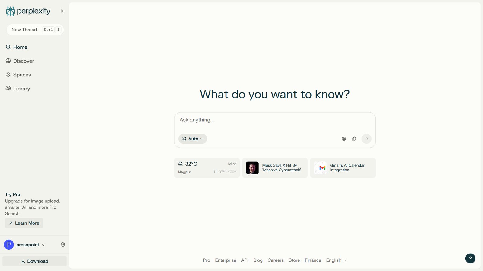 L'interface de l'assistant Perplexity affichée sur un écran d'ordinateur.