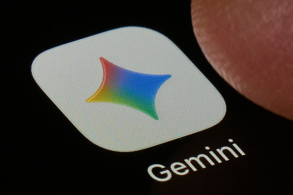 L'application Gemini de Google ouverte sur un smartphone