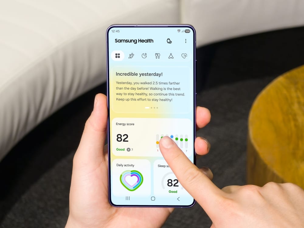 L'écran d'accueil de l'application Samsung Health.