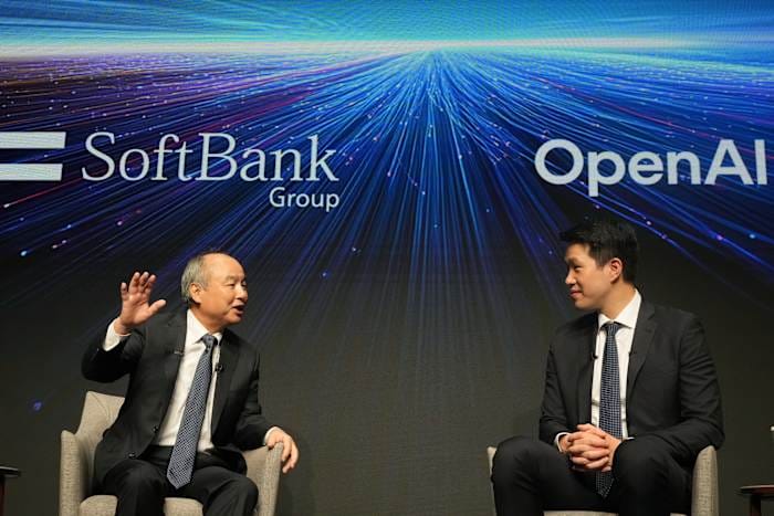 Masayoshi Son, patron de SoftBank, lors d'une présentation