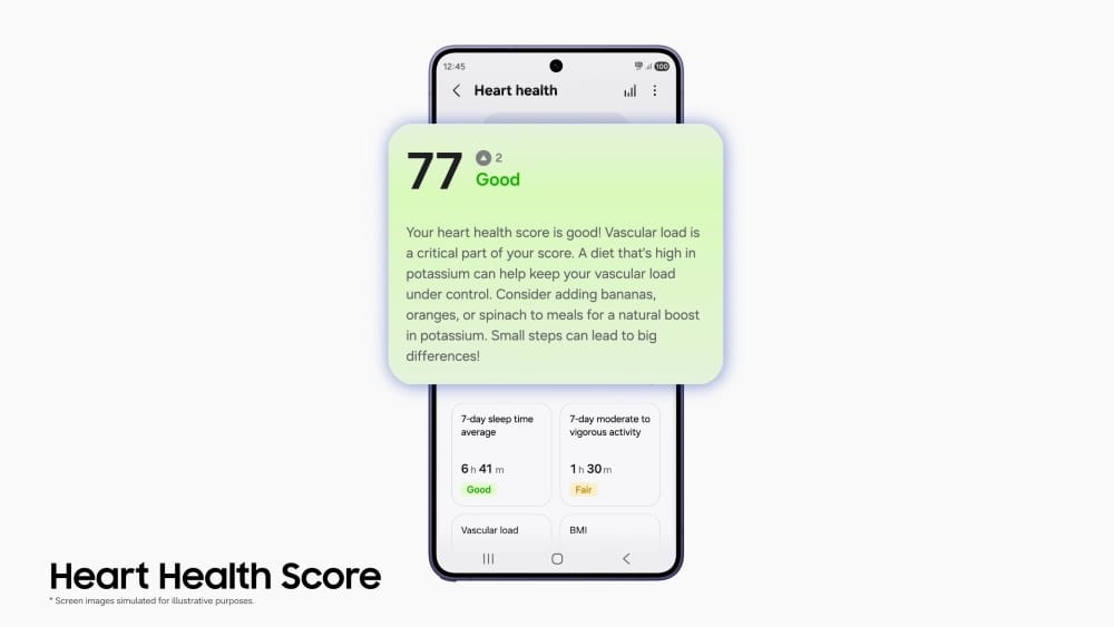 La fonction Heart Health Score dans Samsung Health.