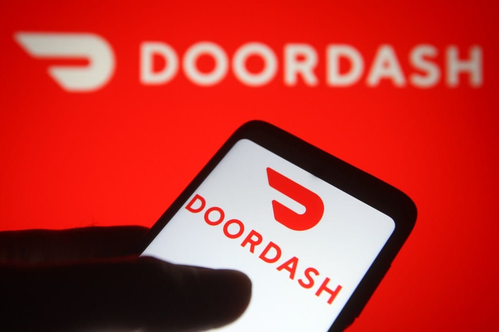 L'application DoorDash ouverte sur un smartphone
