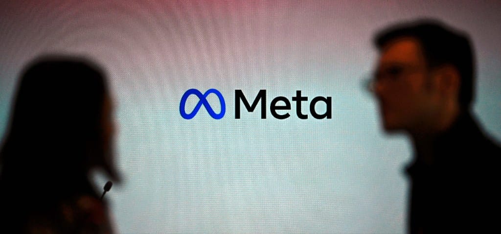 Logo de Meta sur un bâtiment de l'entreprise