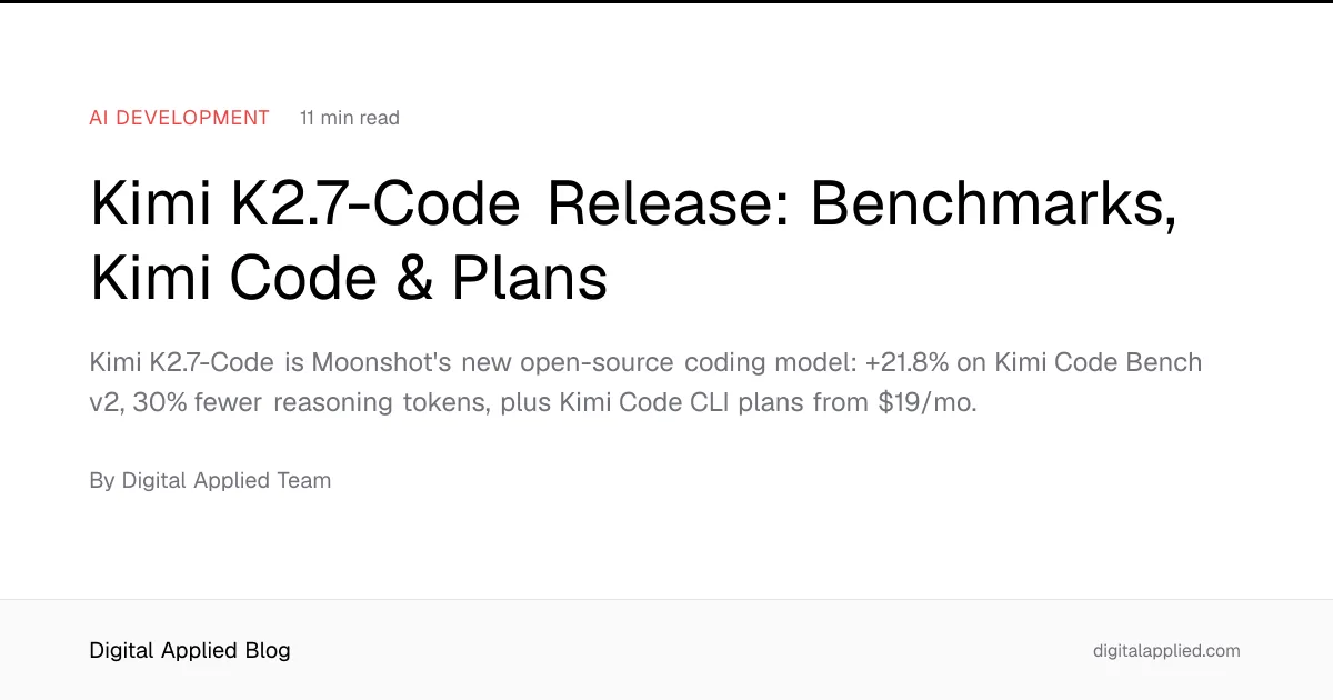 Présentation de Kimi K2.7 Code, modèle de programmation open source